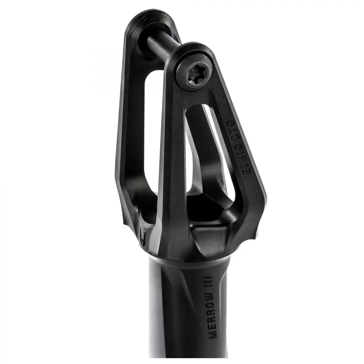 Ethic Merrow V3 IHC compatible Stunt Black fork Scooter / Stuntstep Fork Close Up