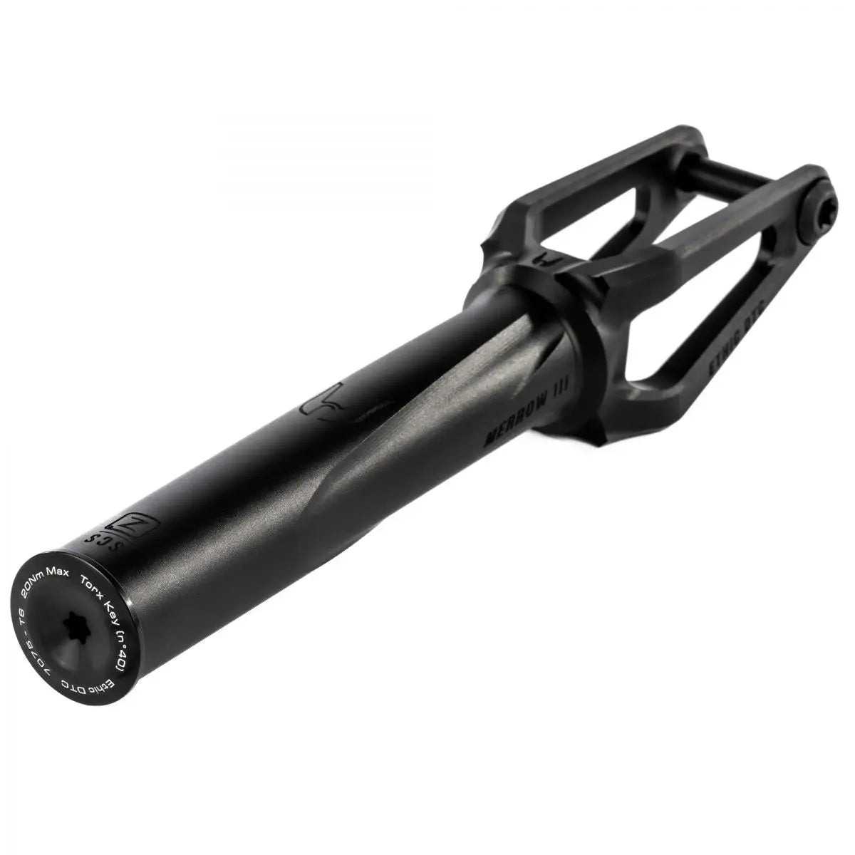 Ethic Merrow V3 SCS compatible Stunt Black fork Scooter / Stuntstep Fork Side view
