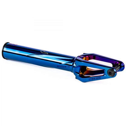 Ethic Merrow V3 SCS compatible Stunt Chrome Blue fork Scooter / Stuntstep Fork Side view