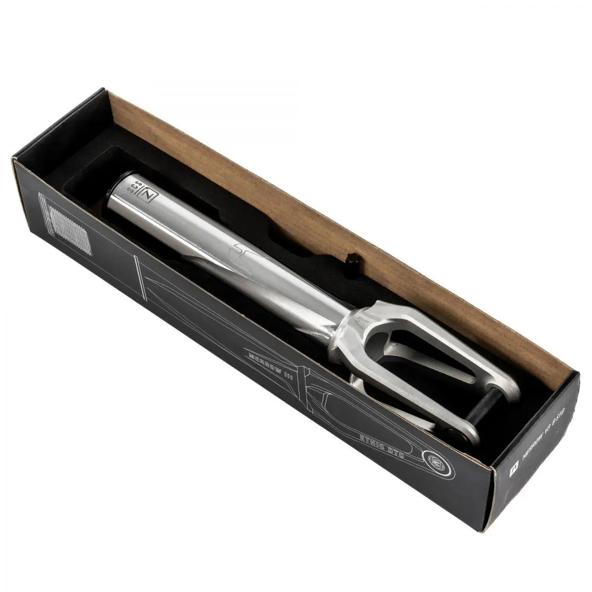 Ethic Merrow V3 SCS compatible Stunt Raw fork Scooter / Stuntstep Fork View in the box